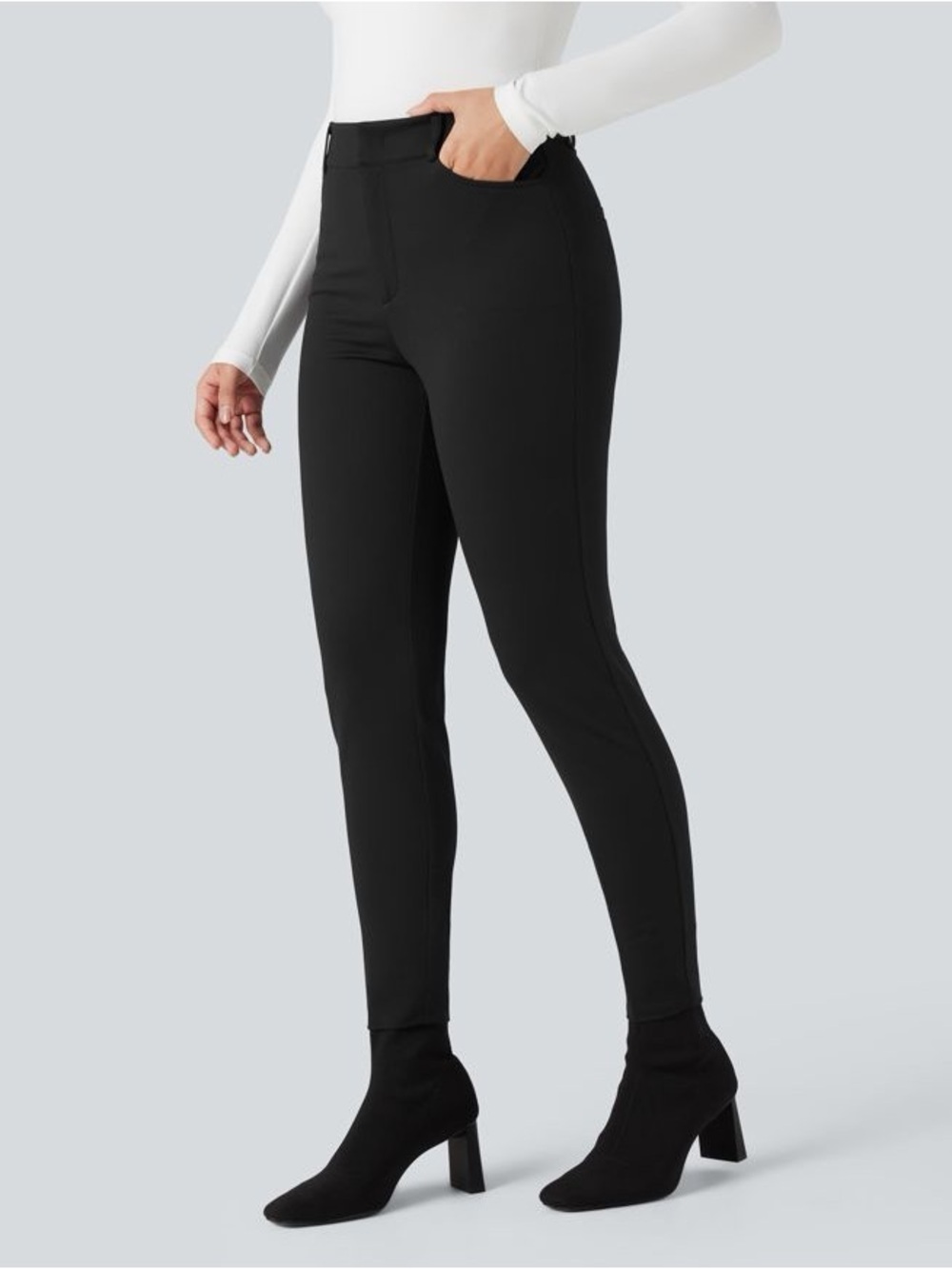 NWT HALARA Flex Luxe Pockets Black Work Pants Sz M
